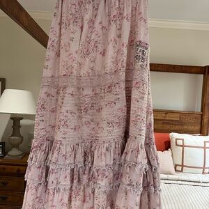 Magnolia Pearl Delicate Pink Floral Maxi Skirt